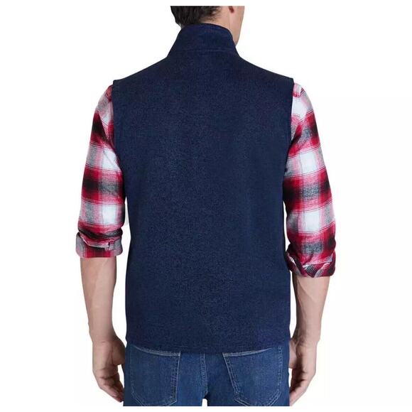 NWT Chaps Men’s Navy Blue Pocket Sweater Vest Men's Size XL - Picture 2 of 13